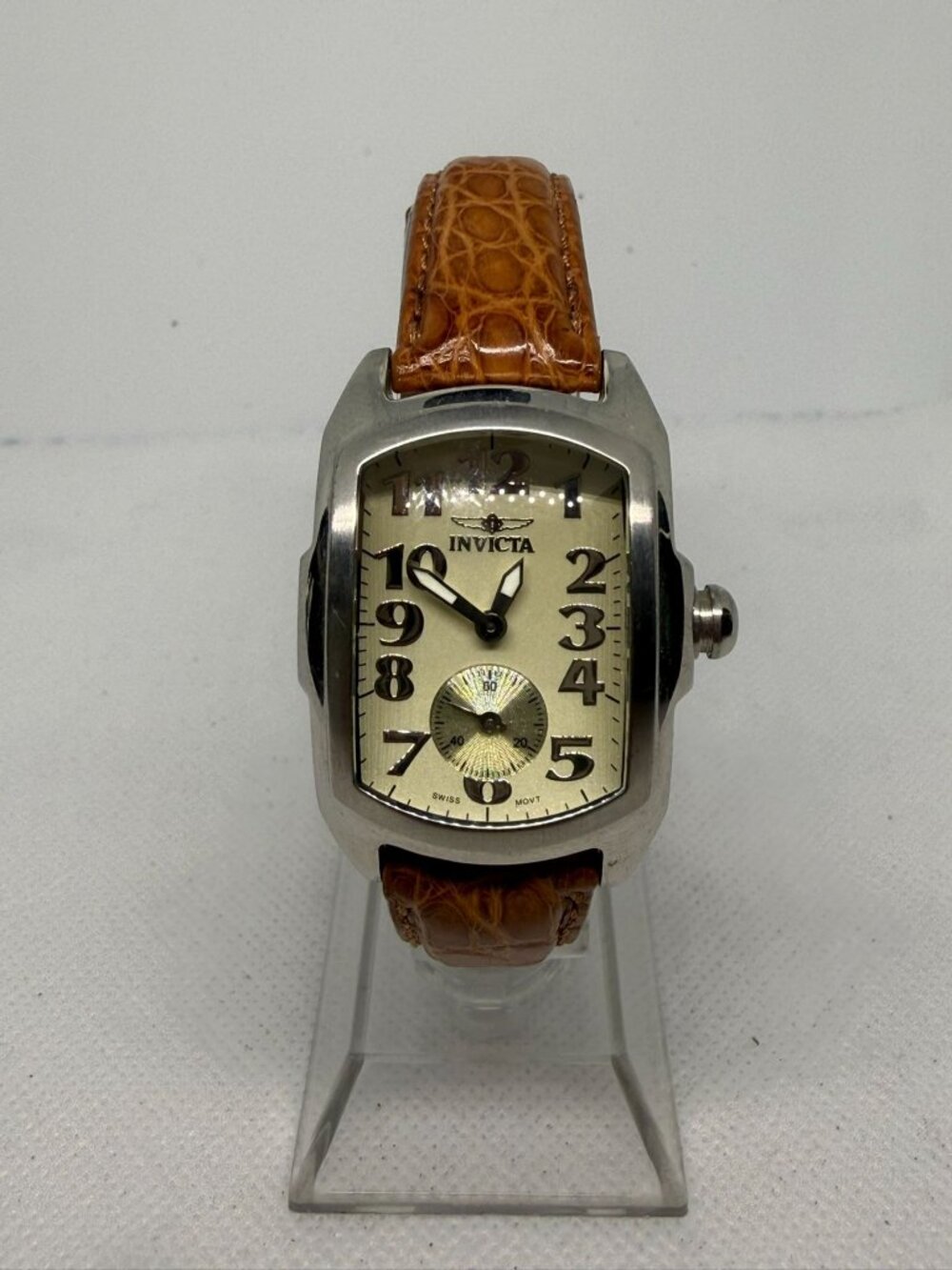 Invicta Baby Lupah 2009 Women's 32mm SS Beige Dial Brown Leather Quartz Watch
